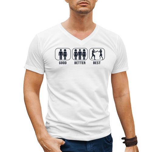 Good Better Best Boxer Kickboxer Fan Muay Thai Boxing Men's V-Neck T-Shirt - Nak Muay Co.