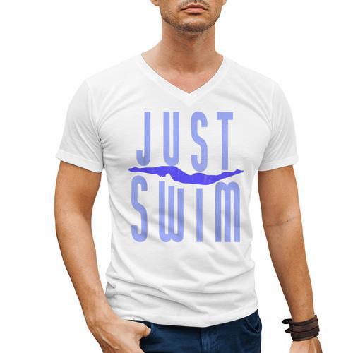 Just Swim Swimmer Swimming Men's V-Neck T-Shirt - SwimGear Co