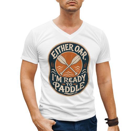Kayak Canoe Paddle Either Oar Men's V-Neck T-Shirt - Paddle Life