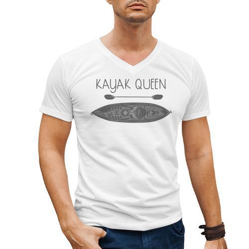 Kayak Queen Fun Kayak And Canoe Paddler Men's V-Neck T-Shirt - Paddle Life