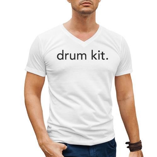 Minimalistic Drum Kit Minimal Raglan Baseball Tee Men's V-Neck T-Shirt - Downbeat Supply