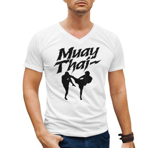 Muay Thai Boxing Martial Arts Fighter Men's V-Neck T-Shirt - Nak Muay Co.