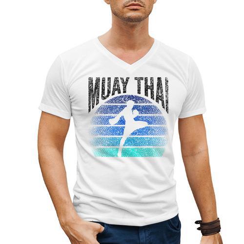 Muay Thai Hobby Fighter Martial Arts Boxing Men's V-Neck T-Shirt - Nak Muay Co.