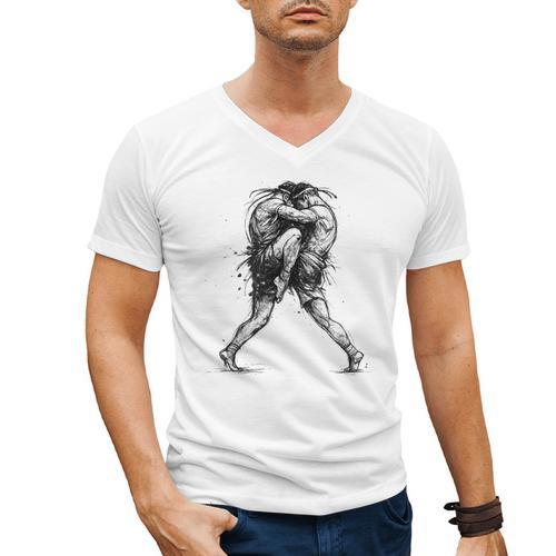 Muay Thai Kickboxing Nak Muay Thai Boxing Fighter Men's V-Neck T-Shirt - Nak Muay Co.