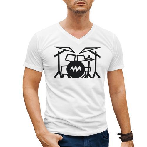 Retro Drum Kit Men's V-Neck T-Shirt - Downbeat Supply