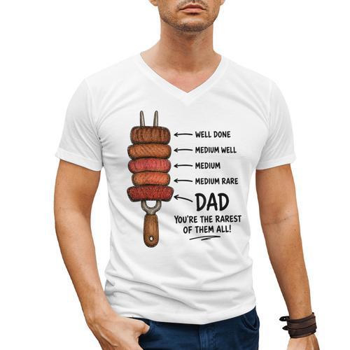 Steak BBQ Dad You'Re The Rarest Of Them All Fathers Day Men's V-Neck T-Shirt - BBQ Dad Merch