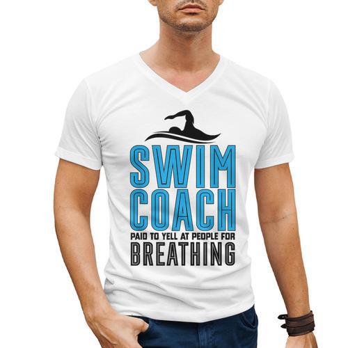 Swim Coach Swimmer Coach Swimming Coach Men's V-Neck T-Shirt - SwimGear Co