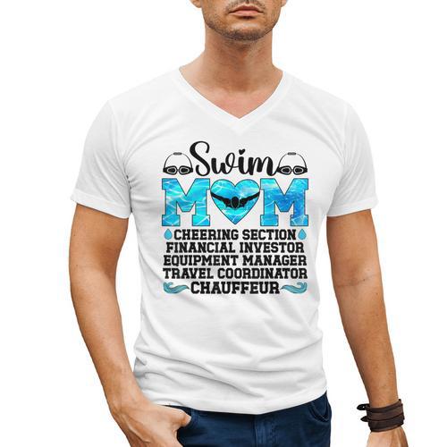 Swim Mom Definition Swimming Mother Of A Swimmer Mom Men's V-Neck T-Shirt - SwimGear Co