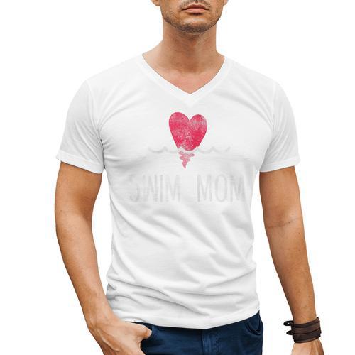 Vintage Swim Mom Shirt Swimming Family Swimmer Men's V-Neck T-Shirt - SwimGear Co