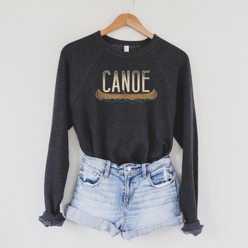 Canoe Canoeing Vintage Canoe Raglan Sleeve Sweatshirt - Paddle Life
