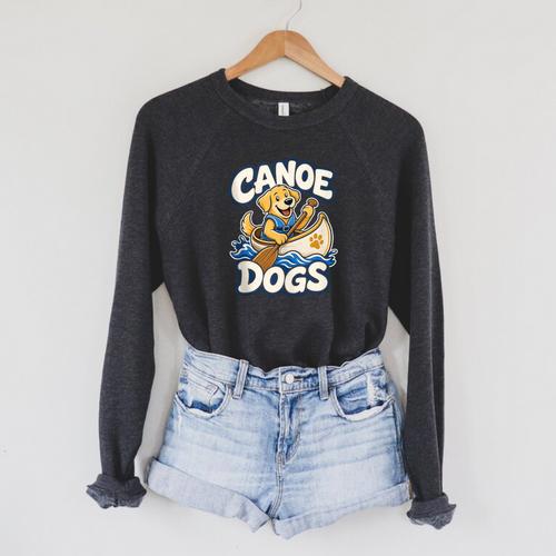 Canoe Dogs Golden Retriever Paddling Graphic Raglan Sleeve Sweatshirt - Paddle Life