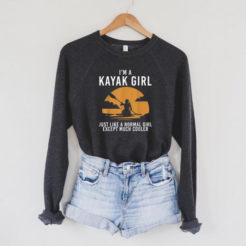 Cool Kayak For Women Girls Kayaker Canoe Kayaking Paddle Oar Raglan Sleeve Sweatshirt - Paddle Life