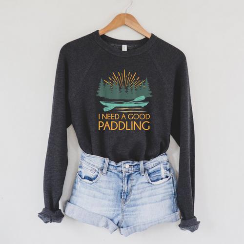 Kayaking Outdoor Water Sports Canoeing Paddle Kayak Raglan Sleeve Sweatshirt - Paddle Life