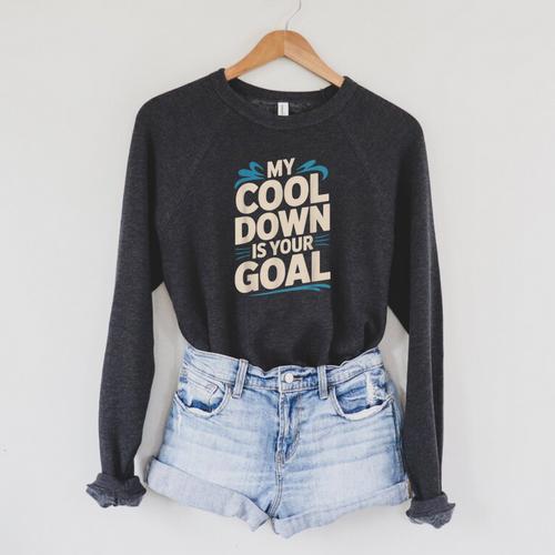 Masters Swimmer Cool Down Workout Humor Bold Swimming Raglan Sleeve Sweatshirt - SwimGear Co