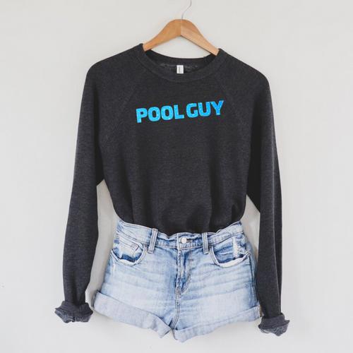 Pool Guy Swimming Pool Service Raglan Sleeve Sweatshirt - SwimGear Co