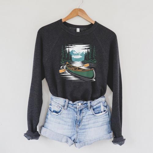 Solo Canoe Tourer Who Knows Every Rapid Campsite Portage Raglan Sleeve Sweatshirt - Paddle Life