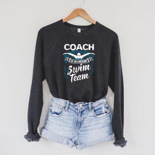 Swim Coach Professional Instructor Swimming Lesson Sport Raglan Sleeve Sweatshirt - SwimGear Co