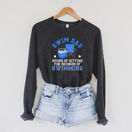 Swim Dad Of A Swimmer Dad Swim Father Swimming Dad Raglan Sleeve Sweatshirt - SwimGear Co