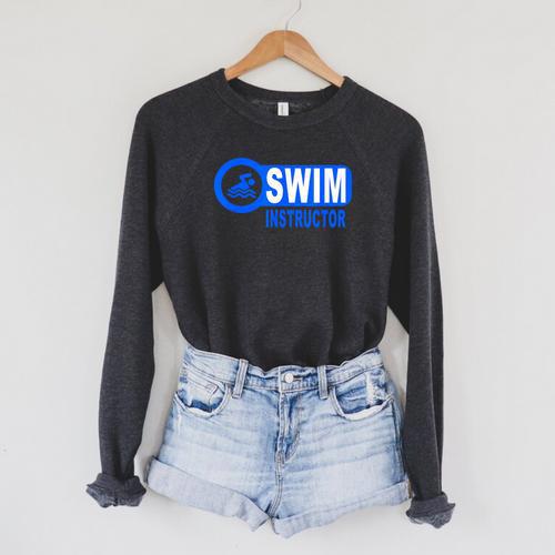 Swim Instructor Swimming Teacher Classes Raglan Sleeve Sweatshirt - SwimGear Co