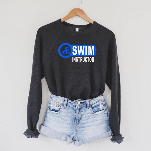 Swim Instructor Swimming Teacher Swimmer In Pool Graphic Art Raglan Sleeve Sweatshirt - SwimGear Co