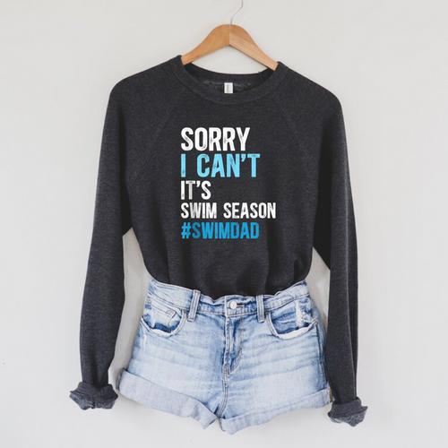 Swim Season Swim Dad Of A Swimmer Father Swimming Dad Raglan Sleeve Sweatshirt - SwimGear Co