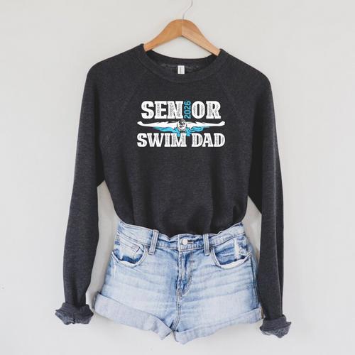 Swim Senior Dad 2026 Proud Swimming Senior Father 2026 Raglan Sleeve Sweatshirt - SwimGear Co