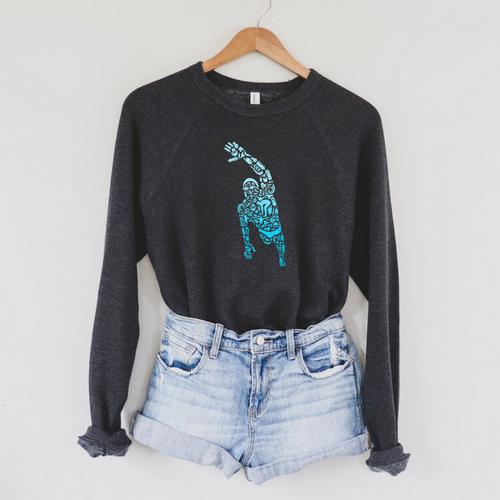 Swim Sport Athletes Swimmer Dad Boys Competitive Swimming Raglan Sleeve Sweatshirt - SwimGear Co