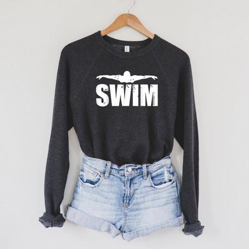 Swim Sports Swimming Water Athletic Swimmer Raglan Sleeve Sweatshirt - SwimGear Co