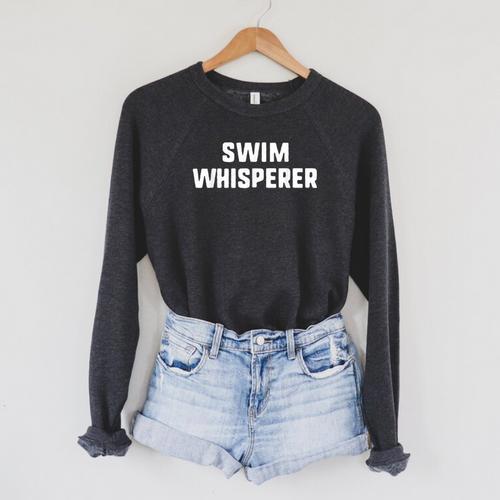Swim Whisperer Swimming Coach Teacher Instructor Raglan Sleeve Sweatshirt - SwimGear Co