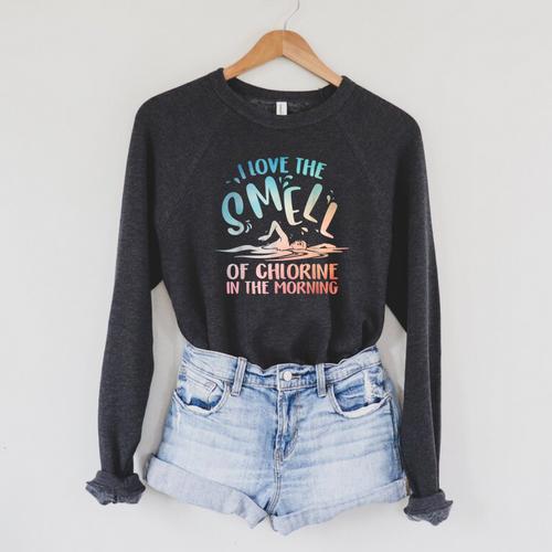 Swimmer Art For Men Women Swim Team Coach Swimming Raglan Sleeve Sweatshirt - SwimGear Co