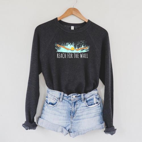 Swimming Swim Team Gear For a Swimmer Quote Saying Raglan Sleeve Sweatshirt - SwimGear Co