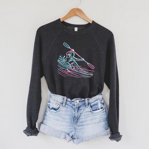 Canoe Canoeing Kayak Paddling Canoeist Raglan Baseball Tee Raglan Sleeve Sweatshirt - Paddle Life