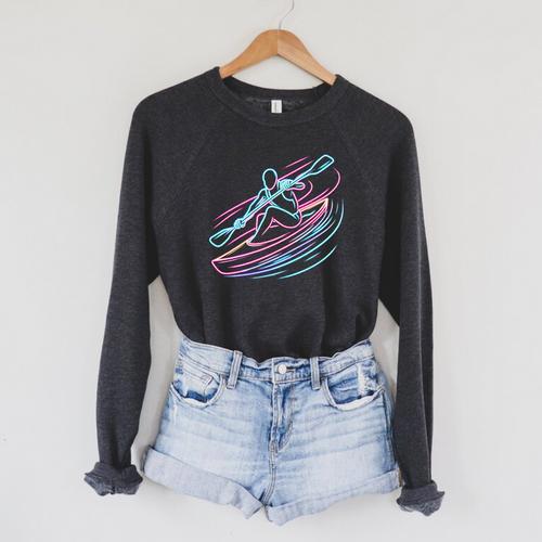 Canoe Canoeing Kayak Paddling Canoeist Raglan Sleeve Sweatshirt - Paddle Life