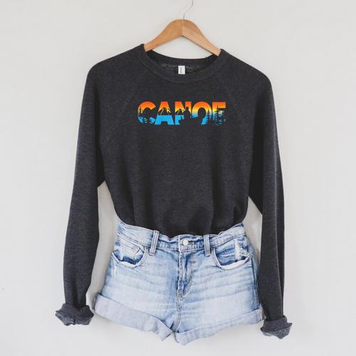 Canoe Canoeing Retro Canoe Raglan Baseball Tee Raglan Sleeve Sweatshirt - Paddle Life