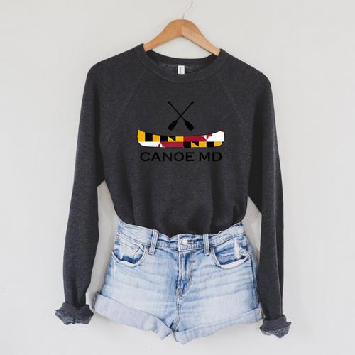 Canoe Maryland Raglan Baseball Tee Raglan Sleeve Sweatshirt - Paddle Life