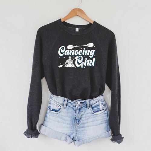 Canoeing Girl Raglan Baseball Tee Raglan Sleeve Sweatshirt - Paddle Life