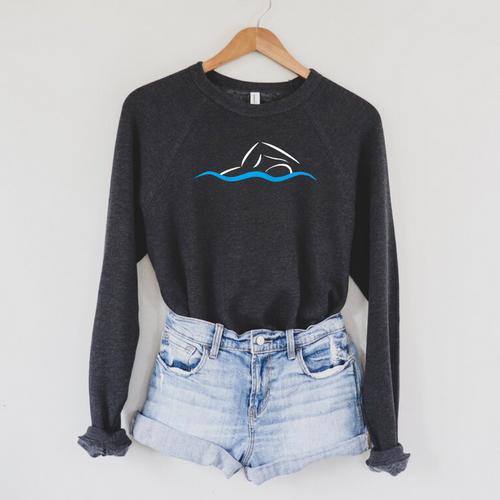 Freestyle Swimming Raglan Baseball Tee Raglan Sleeve Sweatshirt - SwimGear Co