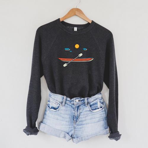 Monterey California Kayak Canoe Paddling Outdoor Raglan Sleeve Sweatshirt - Paddle Life