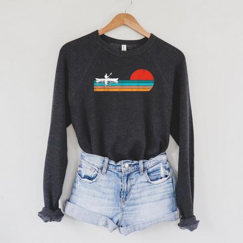 Paddling Canoe Retro Vintage For Canoeists And Paddle Raglan Sleeve Sweatshirt - Paddle Life