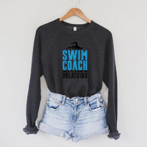 Swim Coach Swimmer Coach Swimming Coach Raglan Sleeve Sweatshirt - SwimGear Co