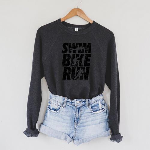 Swimming Cycling Running Triathlon Running Swimming Raglan Sleeve Sweatshirt - SwimGear Co
