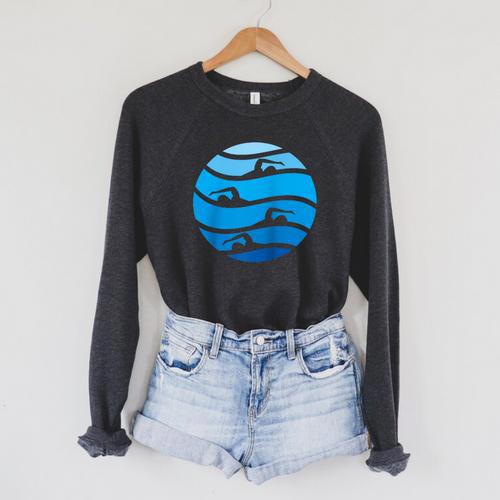 Swimming Freestyle Raglan Baseball Tee Raglan Sleeve Sweatshirt - SwimGear Co