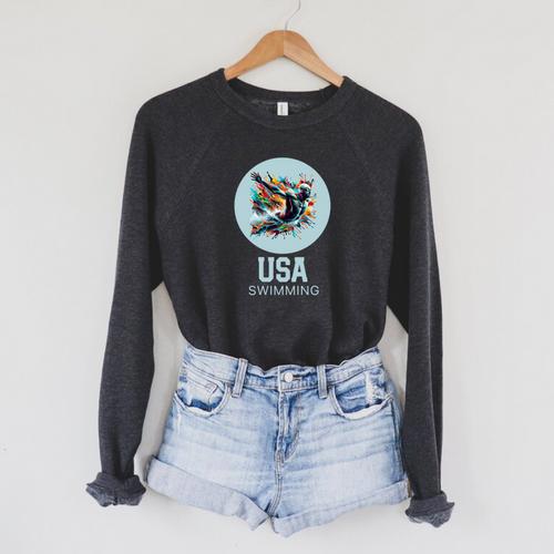 SWIMMING SPORT COMPETITIVE SWIM Raglan Sleeve Sweatshirt - SwimGear Co