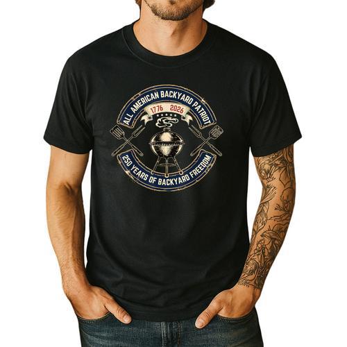 BBQ Dad 250 Years Backyard Freedom 1776 USA Patriot July 4th Men's Casual T-Shirt - BBQ Dad Merch