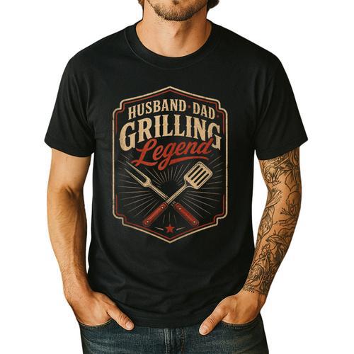 BBQ Dad Husband Dad Grilling Legend Men's Casual T-Shirt - BBQ Dad Merch
