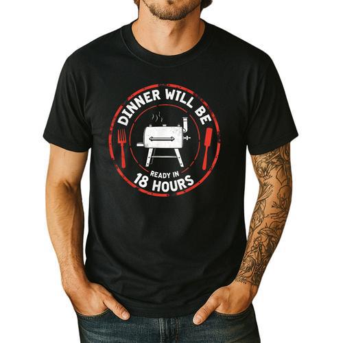Bbq Dad Meat Smoker Dinner Will Be Ready In 18 Hours Men's Casual T-Shirt - BBQ Dad Merch
