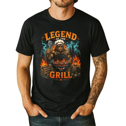Bigfoot Legend Of The Grill BBQ Dad Father Day 2026 Men's Casual T-Shirt - BBQ Dad Merch