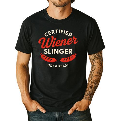 Certified Wiener Slinger BBQ Dad 4th Of July Men's Casual T-Shirt - BBQ Dad Merch