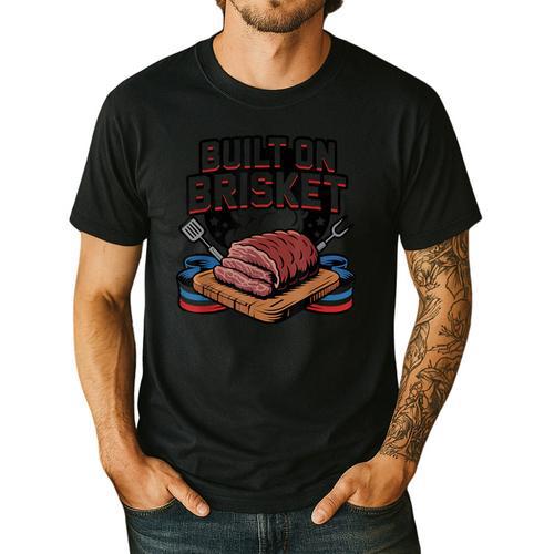 4th July BBQ Dad American Flag Brisket Smoke Men's Casual T-Shirt - BBQ Dad Merch