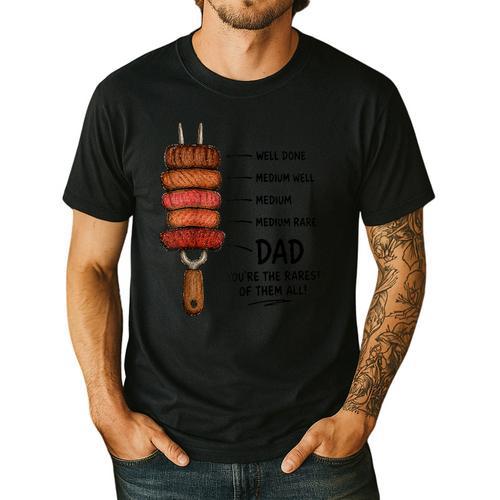 Steak BBQ Dad You'Re The Rarest Of Them All Fathers Day Raglan Baseball Tee Men's Casual T-Shirt - BBQ Dad Merch